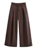 Exportación Transfronteriza Moda Estilo Europeo y Americano Ropa para Mujer Otoño 2025 Nuevo Holgado de Cintura Alta Plisado Casual Pantalones con Caída para Mujer