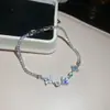 Pulsera de Rombo Mariposa con Circonitas y Estrellas Brillantes, Pulsera de Lujo Ligero y Gama Alta, Joyería de Mano Dulce Chapada en Oro Real de 14K para Mujeres