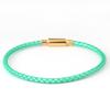 Pulseira de Cordão de Couro de Aço Inoxidável 3,0mm Fivela Resistente ao Desgaste Cordão de Couro Pendurado Fecho de Pressão Usável Ouro Duro Miçangas Cordão de Mão
