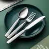 Cuchillo, Tenedor y Cuchara para Bistec de Acero Inoxidable 304 de Titanio Alemán, Celebrado en Internet, Vajilla de Estilo Europeo Occidental para el Hogar, Cuchillo y Tenedor