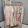 Novo Pijama de Algodão e Seda 2025 para Mulheres, Verão Fino Tamanho Grande, Vestido Longo de Algodão Artificial de Manga Curta para Usar por Cima