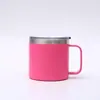 Taza rociadora de plástico de 14 oz transfronteriza, termo de acero inoxidable 304, aislamiento frío, taza de oficina, taza con asa, taza de café
