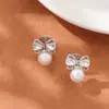 Brincos de Clipe para Velas de Mosquito para Mulheres Sem Orelhas Furadas, Brincos de Pérola de Alta Qualidade, Brincos Estilo Francês Atacado, Luxo Leve Ins, Simples e Elegante