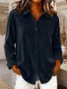 Camisa vintage nueva de otoño e invierno transfronteriza de Amazon europea y americana 2026, top grueso casual holgado, de manga larga con cuello de solapa