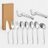 Amazon Juego de Cubiertos Públicos Acero Inoxidable Pinzas Multiusos para Alimentos Cuchara para Servir Tenedor Cuchara de Servicio Colador
