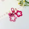 Pingente de sino de pentagrama em cores de doce, chaveiro com contas, acessório decorativo colorido para bolsa e estojo de fone de ouvido, atacado