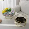 [Selección Premium] Cesta de Fruta de Hierro Forjado Estilo Ins Nórdico para Mesa de Café de Sala de Estar, Almacenamiento Simple y Creativo de Snacks para Uso Doméstico