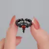 Anillo de Plata de Ley S925 Yinzhen Trébol de Cuatro Hojas con Espinas para Mujer Moda Elegante Anillo Ajustable Anillo Retro Bosque Dedo Índice
