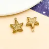 Acero inoxidable al vacío electrochapado color oro acero hueco estrella de mar, caballito de mar, caracola, pez tropical colgante accesorios para joyería DIY