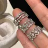Anel de Prata Esterlina S925 com Diamante Feminino Aberto Ajustável Nicho High-End Acessível Luxo Versátil Novo Anel para Dedo Indicador Joia