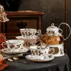 Xícara de Café Requintada de Alta Qualidade, Xícara de Chá da Tarde com Flores, Sensação de Luxo, Alto Valor Estético, Luxo Discreto, Caixa de Presente de Nicho, Cerâmica Porcelana de Osso