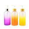 Design Novo Transfronteiriço Cor Gradiente Garrafa de Shampoo com Bomba de Pressão Alto Valor Garrafa com Bomba de Pressão 500ml Plástico para Cuidados