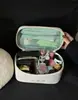 Bolsa de Maquillaje Nueva de Gran Capacidad Flor con Espejo Bordado de Poliéster Almacenamiento de Viaje Neceser Bolsa de Maquillaje Compartimentada