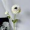 Flores Artificiais Realistas de Alta Qualidade, Flores de Lótus e Peônia com 2 Cabeças, Enfeites para Decoração de Casa, Flores Artificiais para Venda por Atacado Transfronteiriça, Flores Artificiais