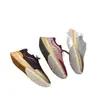 Zapatos Deportivos Casuales de Caña Baja con Parches de Tweed y Cuero Liso para Hombre BC Transfronterizos Tipo Calcetín Suela Gruesa Tipo Granulado Antideslizante