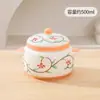 Panela de Sopa Grande Capacidade Pintada à Mão para Uso Doméstico de Uma Pessoa, Panela de Sopa com Duas Alças e Tampa Dupla, Panela de Cozimento Lento Comercial para Cozinha, Recipiente de Óleo
