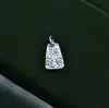 Plata de Ley S925 Etiqueta de Palabras Auspiciosas de Doble Cara Estilo Nacional Palabra de Bendición Colgante de Salud y Buena Suerte Accesorios para Pulsera de Cuerda Trenzada DIY