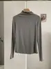 KEKEZOON 2026 principios de otoño nueva camiseta versátil de color liso con cuello con volantes, hombro normal, manga larga, corte ajustado 9016