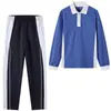 Uniforme de verão para esportes masculinos e femininos da Escola Secundária de Shenzhen, conjunto completo para alunos do ensino médio, uniforme escolar unificado de algodão puro para o ensino médio