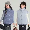 Pudding Haru Ropa de Invierno para Niñas Chaleco Reversible 2025 Nueva Chaqueta de Plumas con Cuello Alto a Cuadros para Niños Top Cálido