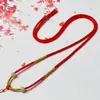 Lanyard para Colgante de Cuentas de Jade Tejido a Mano Colgante de Jade Esmeralda Collar de Estilo Fino de Alta Calidad Cordón para Colgante de Joyería DIY Venta al por Mayor