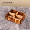 Caja de Almacenamiento de Madera con Múltiples Compartimentos para Habitación de Hotel B&B Cafetería Portapaquetes de Azúcar para Té Caja de Snacks para Sala de Estar del Hogar