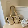 Bolso de lona con estampado de letras y múltiples bolsillos, modelo nuevo 2026, bolso de mano de alta gama, bolsa de compras, bolso de hombro, bolso de mano para el día a día