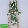 Decoraciones de flores artificiales, alto valor estético, varias especificaciones, rosa y plantas colgantes para decoración de interior, balcón, celebración y festividades