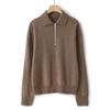 Suéter de Tricô Feminino Estilo Coreano Gola Lapela Botões Pequenos Cashmere Cor Clara Visual Emagrecedor Solto Roupa de Trabalho Outono e Inverno Novo Pulôver