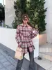 Camisas de Manga Larga de Otoño para Parejas, Nuevo 2025 Estilo Coreano Tendencia Retro Japonés Cuadros Chaqueta Camisa con Cuello para Parejas