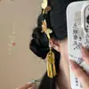 Pinza para el pelo con borla de mariposa azul, Pinza lateral con sentido de atmósfera, Nuevo estilo chino, Par de pinzas accessory para Cheongsam Hanfu