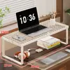 Suporte para laptop, suporte para monitor de mesa, base ajustável em altura, prateleira elevada, grade oca de ferro para resfriamento, grade para churrasco