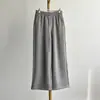 Calça de Lã e Seda Plissada em SanfonaNovo Inverno Feminino Seda Lã Quente Solta Larga Casual Longa