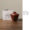 Miyan Original Arcilla Púrpura Zhuni de Mina Arcilla Púrpura Sancai Gaiwan Tazón de Té Casero Taza de Té Juego de Té Kung Fu Tazón de Té Vintage Antiescaldante
