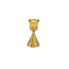 Portavelas de metal de aluminio electrochapado en bronce cepillado, modelo minimalista moderno, accesorio de decoración suave para habitación, fábrica mayorista