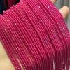 3MM vermelho corindo corte ângulo esculpido pequenas contas redondas Mini contas clavícula colar pulseira roupas bolsa contas soltas