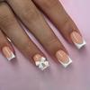 Transfronterizo Europa y Estados Unidos para usar un lazo simple francés rectangular uñas postizas removibles piezas de uñas al por mayor