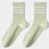 Calcetines de media caña para mujer con borde enrollado y tres rayas, Calcetines de media caña de estilo universitario con personalidad deportiva, Calcetines antibacterianos para mujer 10A