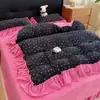 Juego de Ropa de Cama de Encaje Estilo Princesa de Invierno en Terciopelo de Leche, Nuevo 2026 Funda de Edredón Espesa y Cálida, Sábana y Ropa de Cama