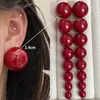 Pendientes Retro de Cuentas de Pan Oversize, Pendientes de Perla Sencillos y Personalizados de Aguja de Plata S925 Exagerados de Gama Alta