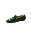 Nuevos Mocasines Chinos Bordados de Flores de Cachemira Antivellón Primavera 2024 de Punta Redonda Plana Zapatos de Cuero Completo para Mujer Talla 41