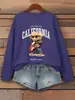 Sudadera con Estampado de Letras de Oso Guitarra Ídolo de Cuervo para Mujer, Jersey Holgado, Ropa Casual de Otoño, Cuello Redondo