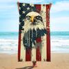 Temu Exclusivo Transfronterizo Microfibra Cuadrado Toalla de Playa Chal Toalla Material Cuadrado Serie del Día de la Independencia de América