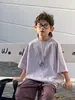 Camiseta de Algodón para Niños Cotton Shop, Algodón Puro, Manga Corta de Verano para Niños, Estilo Coreano, Nuevo Modelo 2026, Sencilla y Moderna, Transpirable, Ropa Infantil Versátil