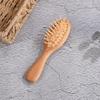 Peine de bambú para masajear de mano ahorrador de trabajo cabeza redonda dientes de bambú no dañan el cabello cabello largo de mujer peine de cojín de aire de goma para el hogar regalo