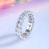 Anillo de Plata de Ley S925 con Forma de Huevo Europeo y Americano Transfronterizo Tachonado de Diamantes, Anillo Ovalado de Moda 4*6 Zircón Huevo de Paloma de Círculo Completo para Mujer