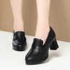 Zapatos Planos de Dropshipping, Zapatos de Pasarela Cheongsam, Zapatos de Plataforma Impermeables de Suela Gruesa para Mujeres de Mediana Edad, Mocasines de Boca Profunda, Zapatos de Cuero de Tacón Alto para Mujer