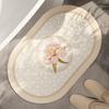 Alfombra de baño simple color crema antideslizante para el hogar absorbente de secado rápido borrable desechable de barro de diatomeas para el baño