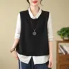 Colete Tricotado Feminino Primavera e Outono 2025 Novo Solto Camada Sobre Camada Xale Colete Top Tricô Feminino Verão