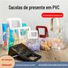 Bolsa de Mão em PVC Personalizada Margarida Lembrança de Casamento Sacola de Presente Pintada à Mão DIY Bolsa de Gelatina Bolsa Transparente para Joias